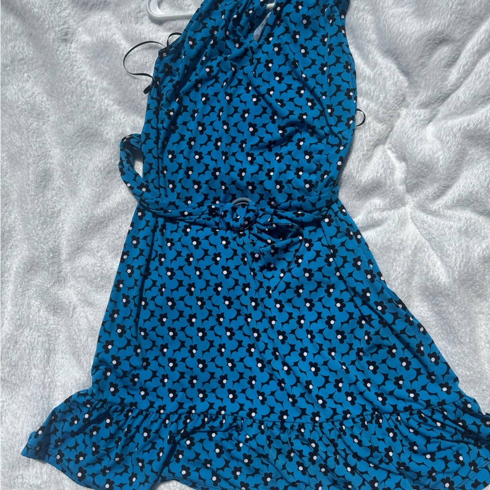 Michael Kors Teal and Black Mini Dress